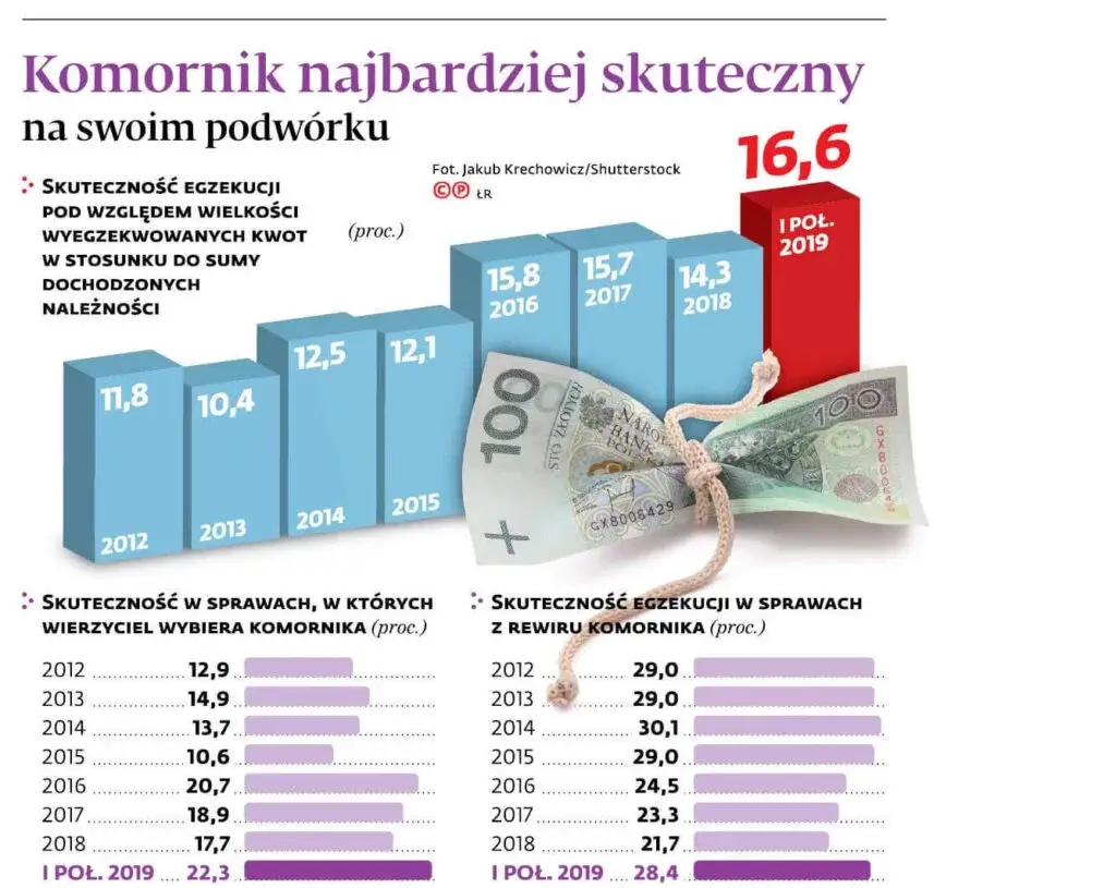 Wykres skuteczność komornika