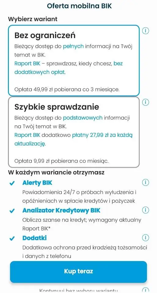 Oferta mobilna BIK