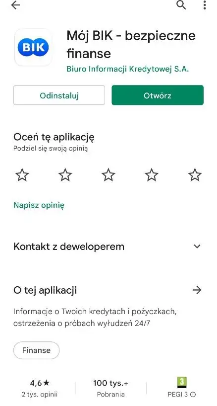 Aplikacja mój BIK