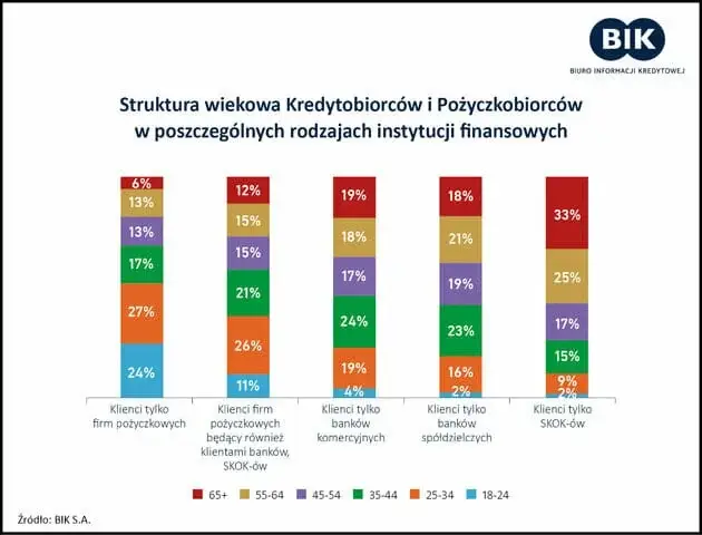 Struktura wiekowa kredytobiorców i pożyczkobiorców