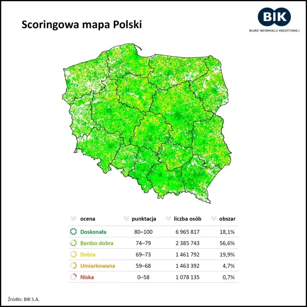 Scoringowa mapa Polski